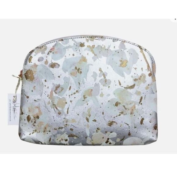 New Anthropologie Liza Hathaway Matthews Design Handbag Clutch Bag Purse Sil… - Picture 1 of 5